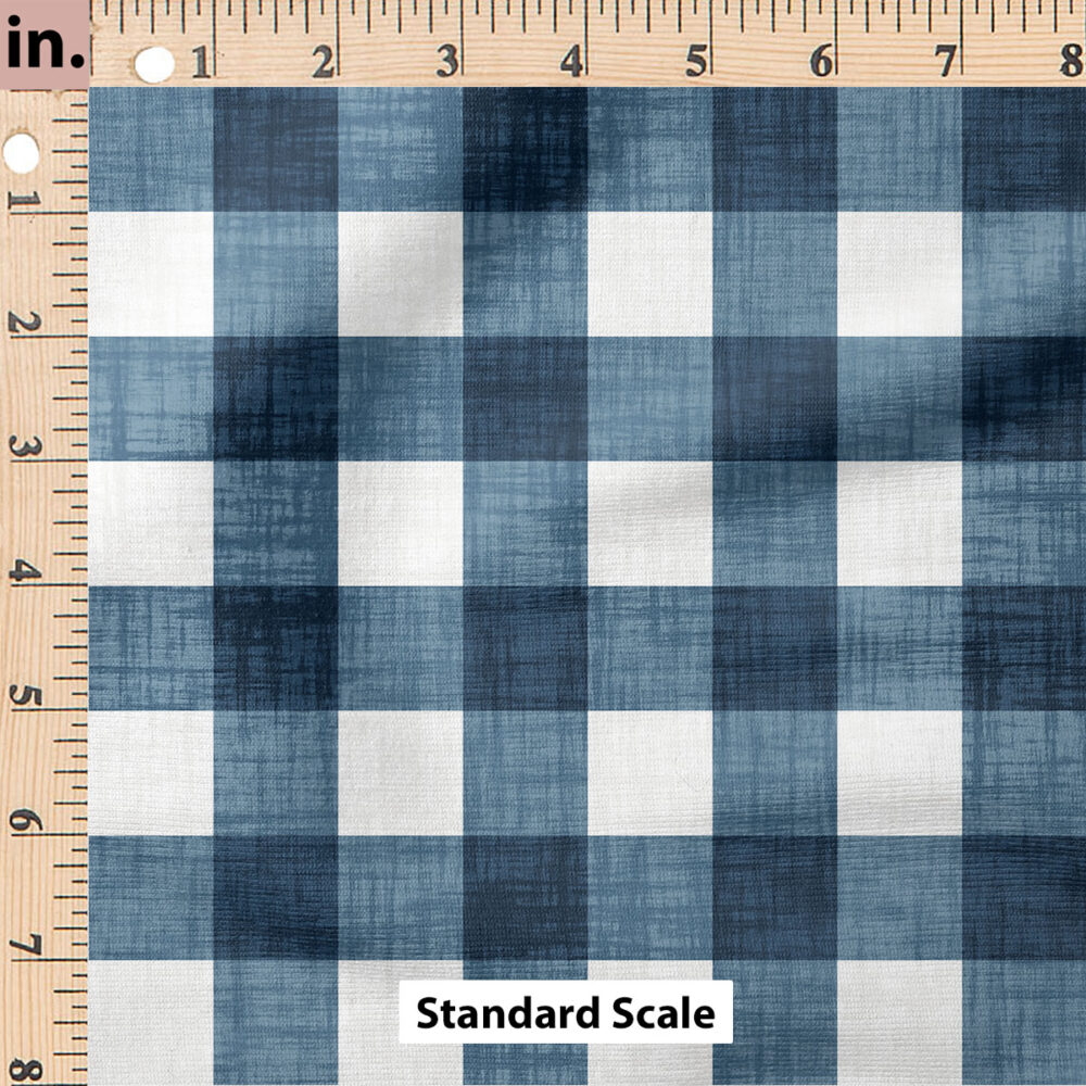 Ruler Scale for Faux Linen Gingham (Navy) by Krystal Winn Design