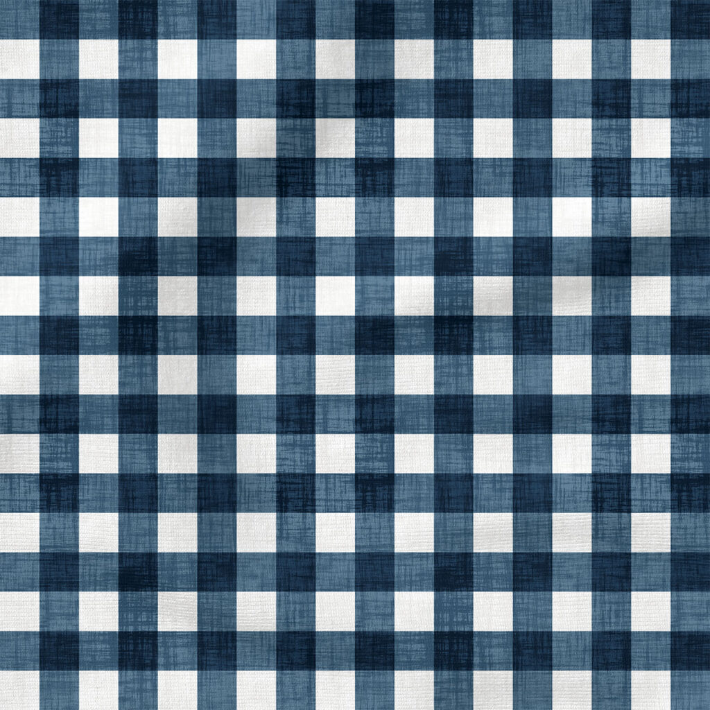 Faux Linen Gingham (Navy) | Texture Fabric Design | Krystal Winn Design