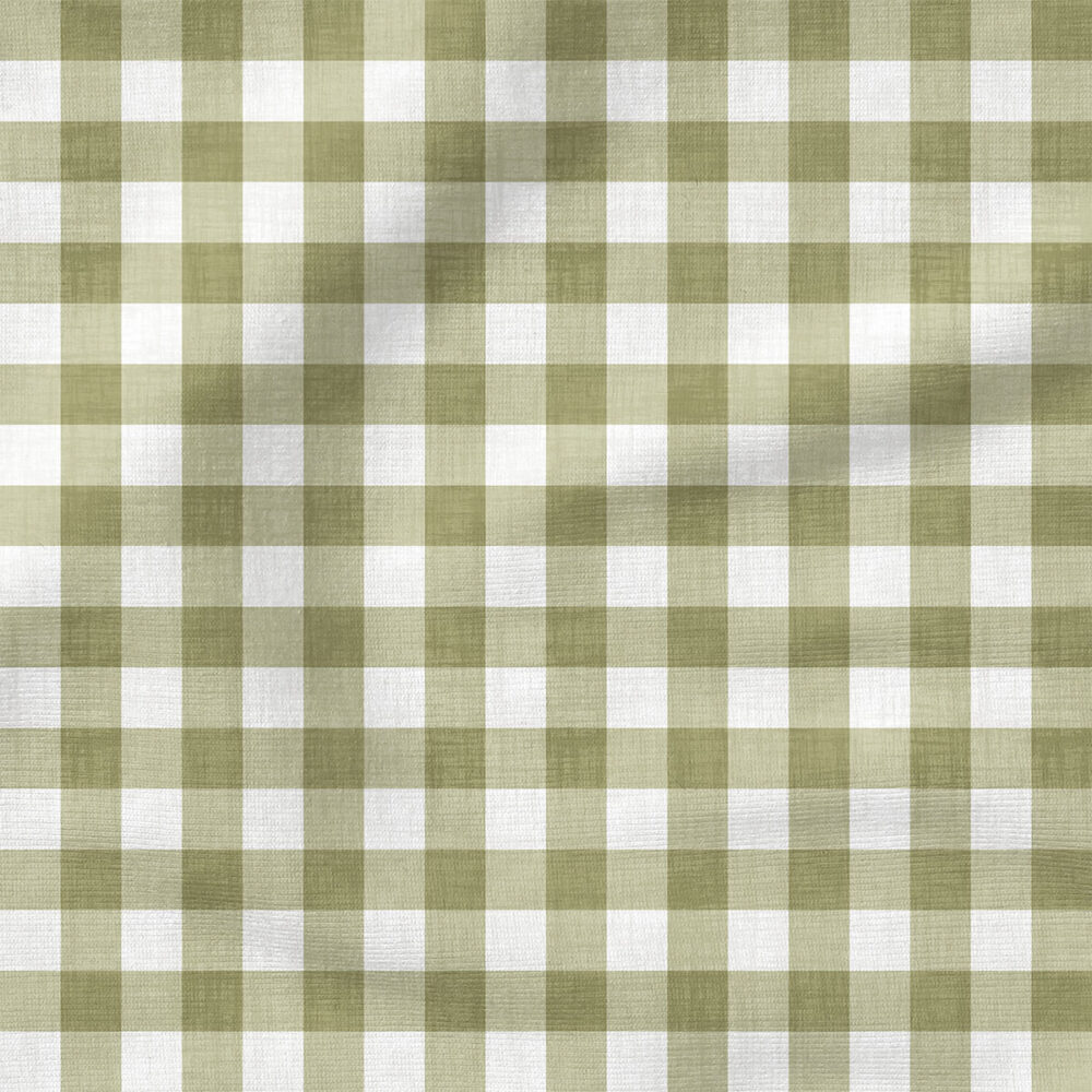 Faux Linen Gingham (Olive) | Texture Fabric Design | Krystal Winn Design