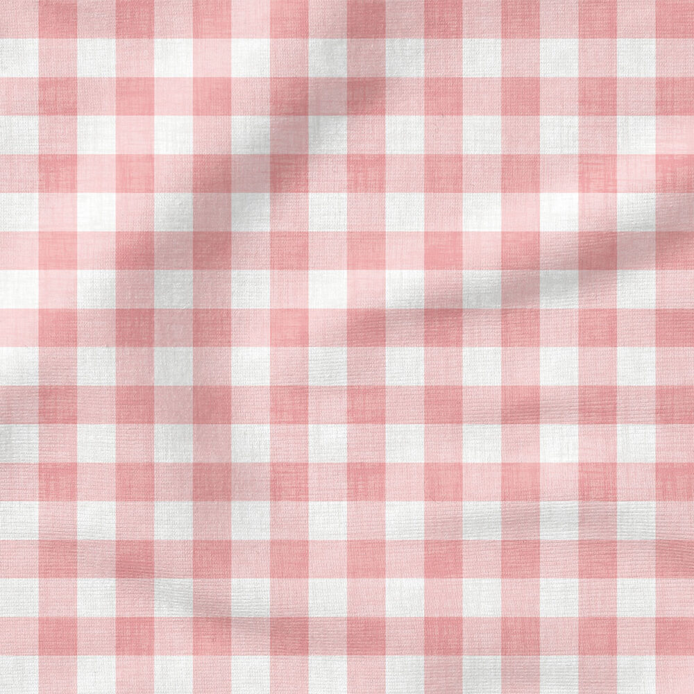 Faux Linen Gingham (Pink) | Texture Fabric Design | Krystal Winn Design