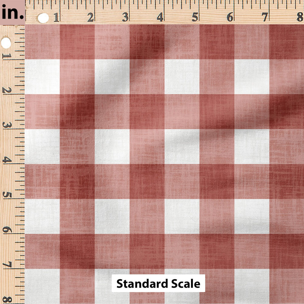 Ruler Scale for Faux Linen Gingham (Rust) by Krystal Winn Design