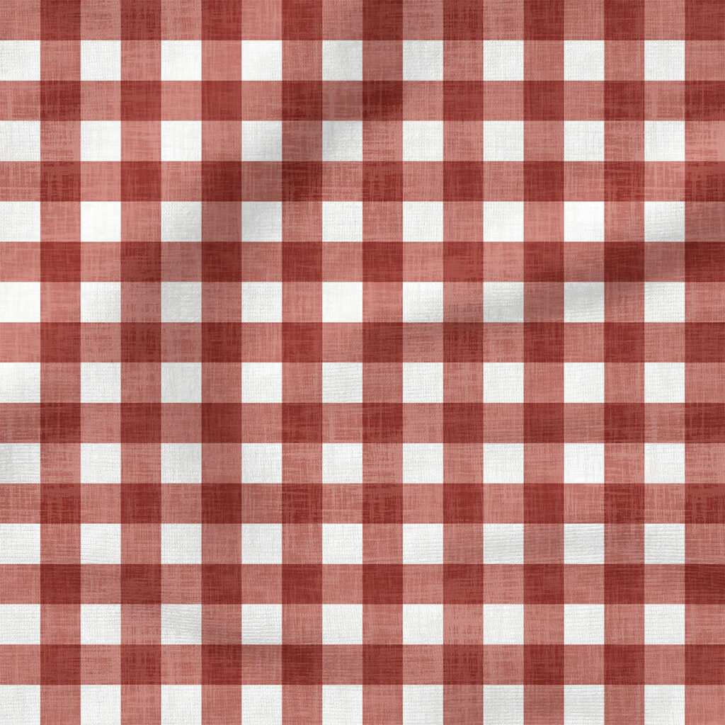 Faux Linen Gingham (Rust) | Texture Fabric Design | Krystal Winn Design