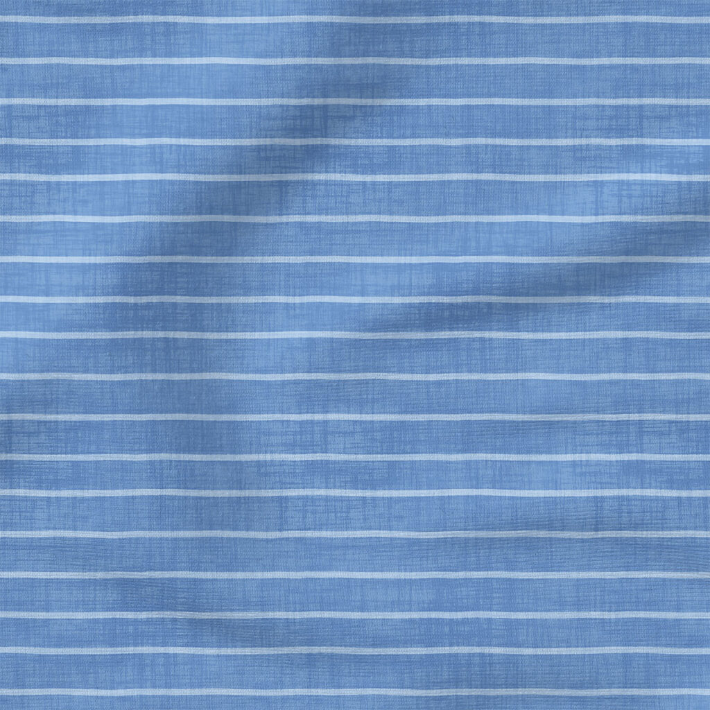 Faux Linen Stripe (Blue) | Texture Fabric Design | Krystal Winn Design