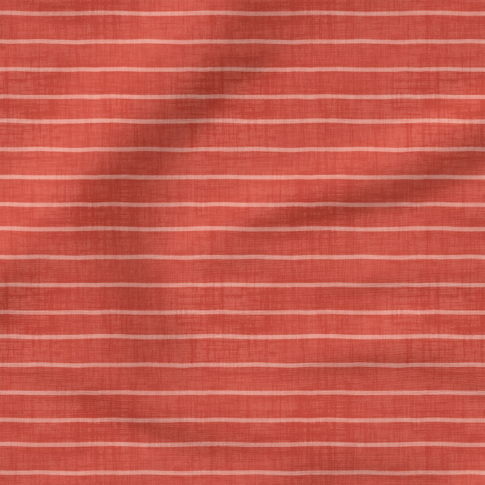 Faux Linen Stripe (Coral) | Texture Fabric Design | Krystal Winn Design