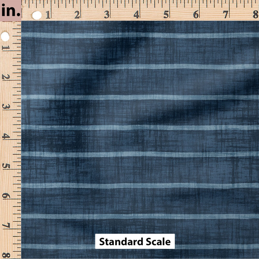 Ruler Scale for Faux Linen Stripe (Navy) by Krystal Winn Design