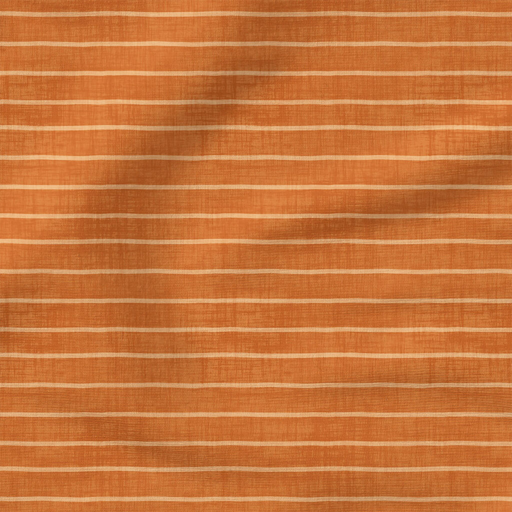 Faux Linen Stripe (Orange) | Texture Fabric Design | Krystal Winn Design