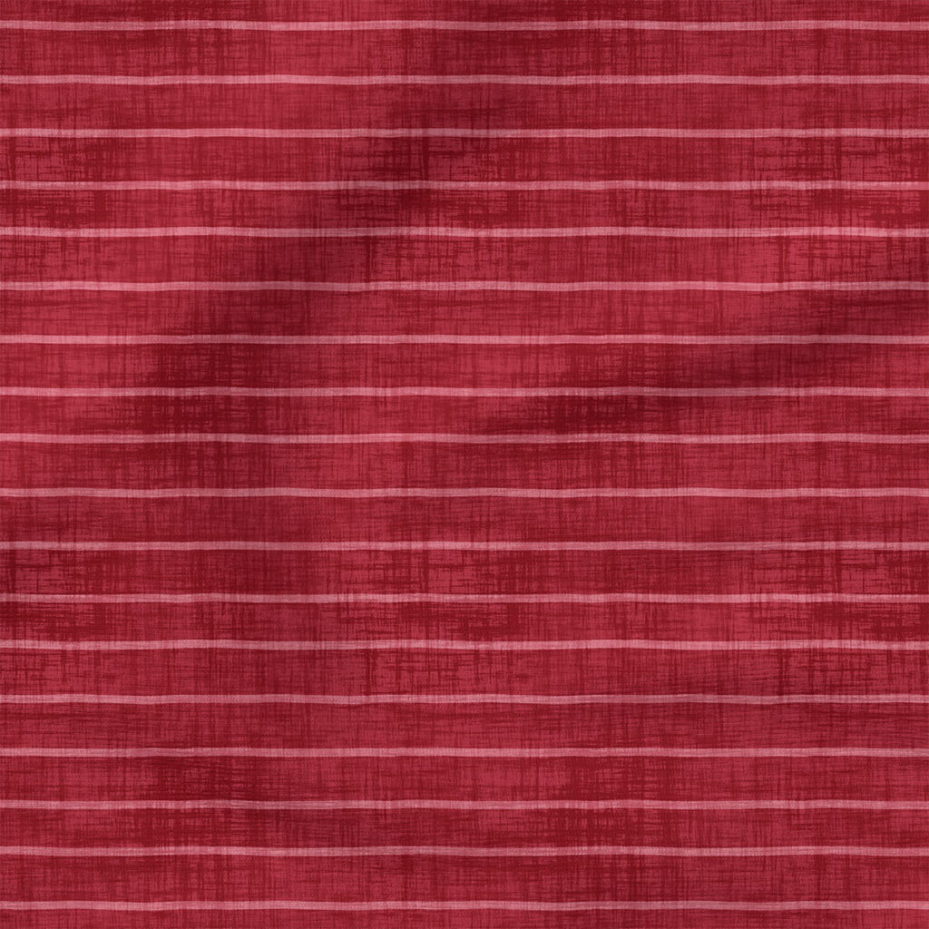 Faux Linen Stripe (Red) | Texture Fabric Design | Krystal Winn Design