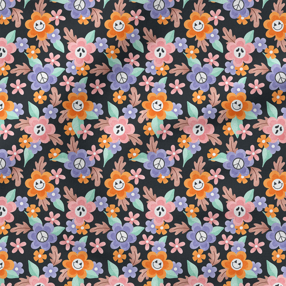 Halloween Floral (Black) | Holiday