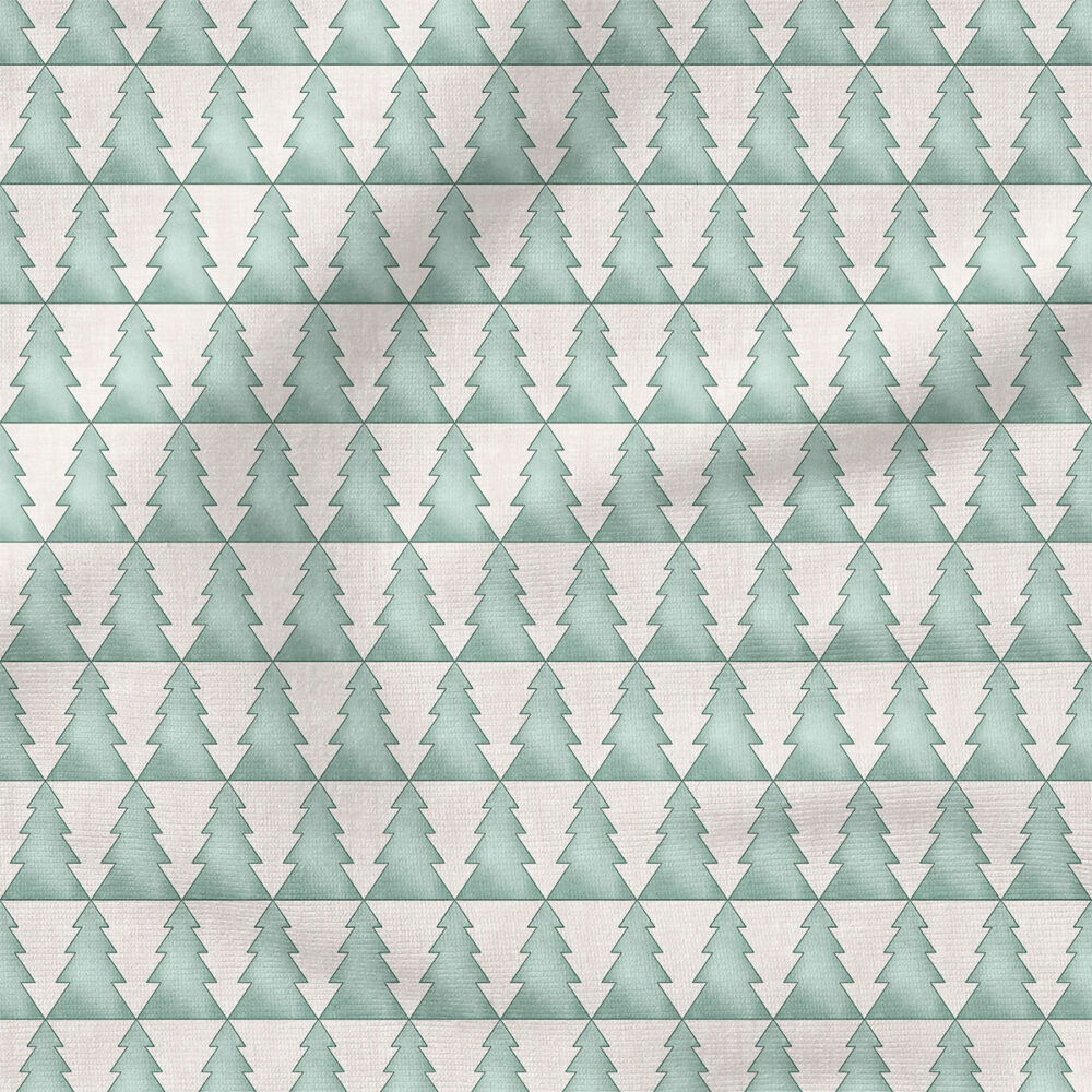 Pine Trees (Blue) | Holiday Fabric Design | Krystal Winn Design