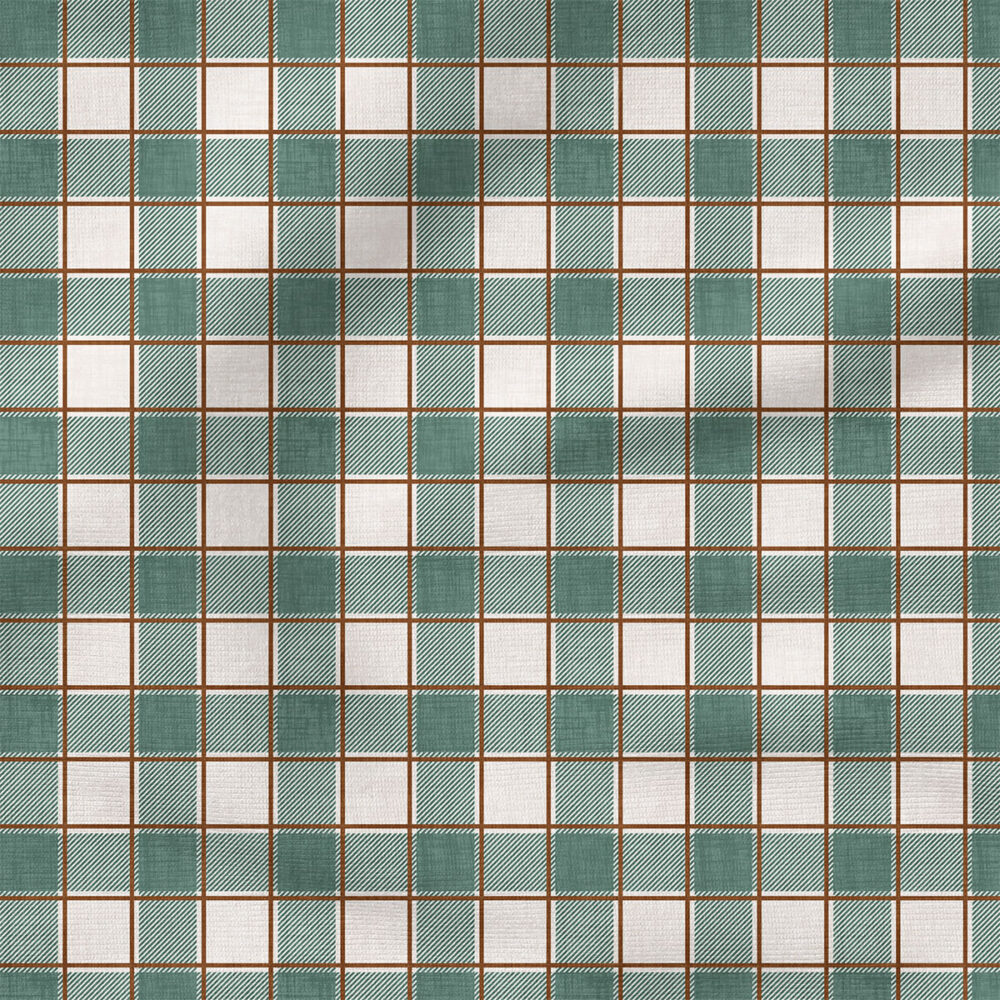 Jolly Plaid (Dark Sage) | Holiday Fabric Design | Krystal Winn Design