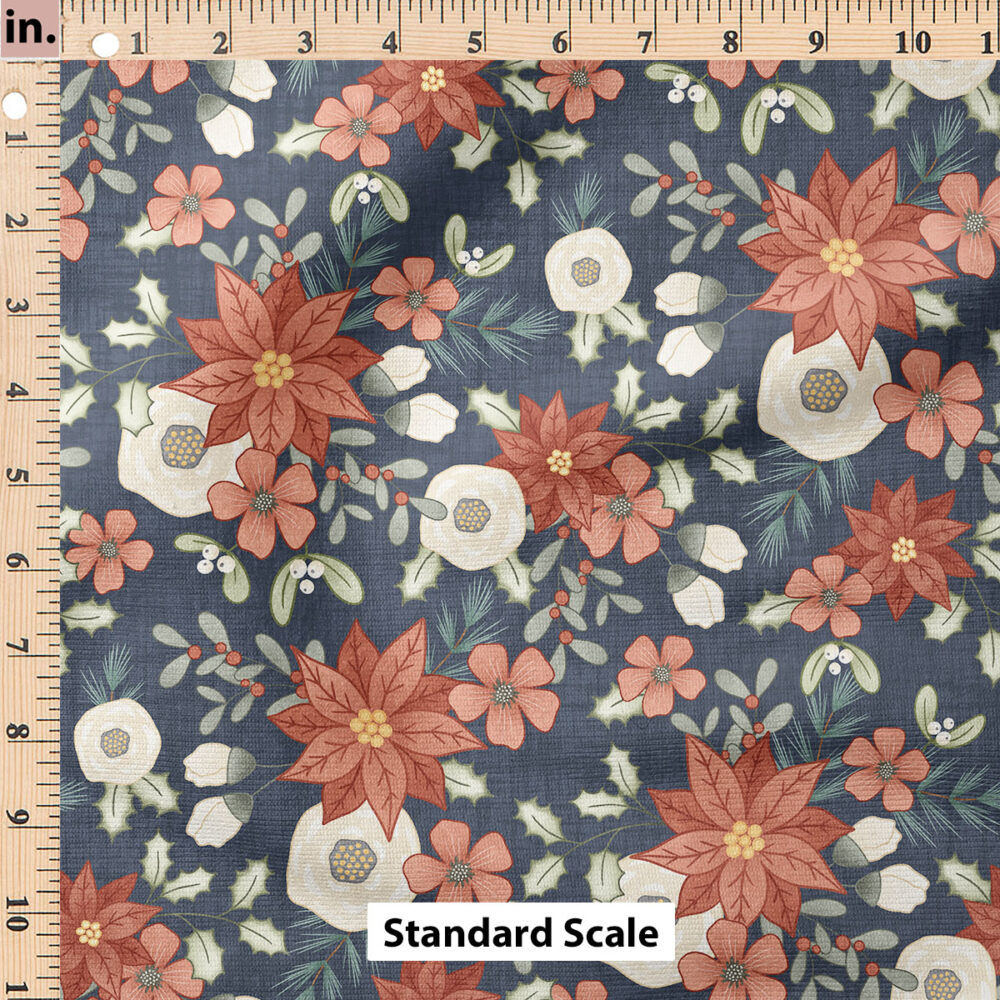 Ruler Scale for Red Floral (Navy) by Krystal Winn Design