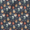 Santa Dark Skin (Navy) | Holiday Fabric Design | Krystal Winn Design