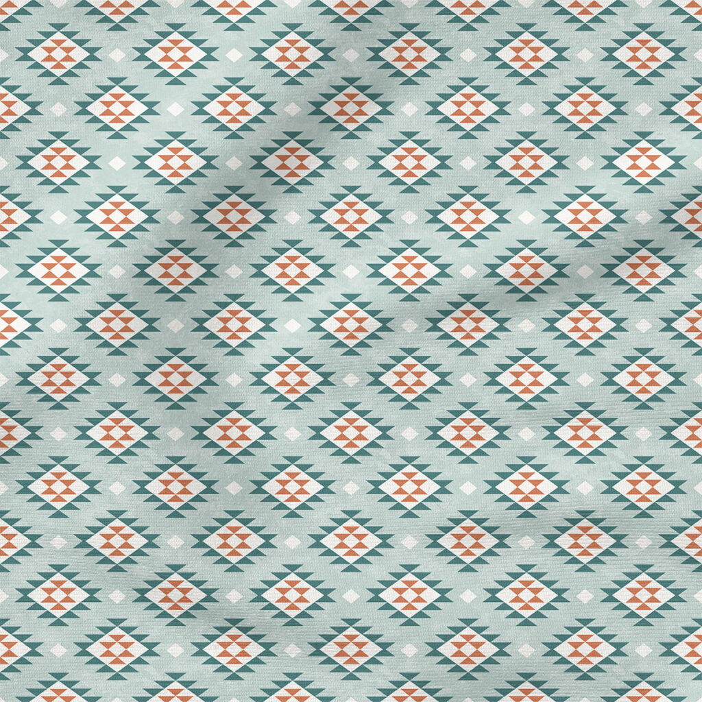 Aztec (Blue) | Stripes and Shapes Fabric Design | Krystal Winn Design