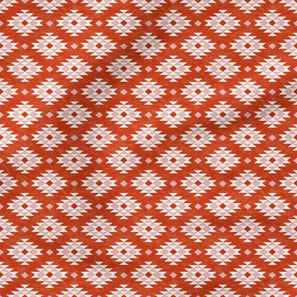 Aztec (Red) | Stripes and Shapes Fabric Design | Krystal Winn Design