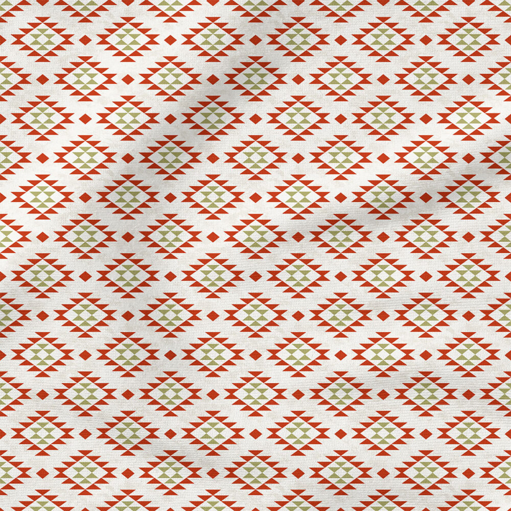 Aztec (White) | Stripes and Shapes Fabric Design | Krystal Winn Design