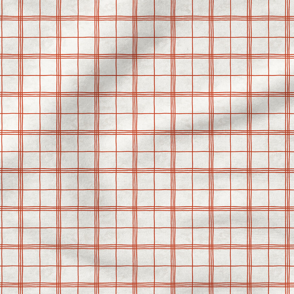 Plaid (Red) | Stripes and Shapes Fabric Design | Krystal Winn Design