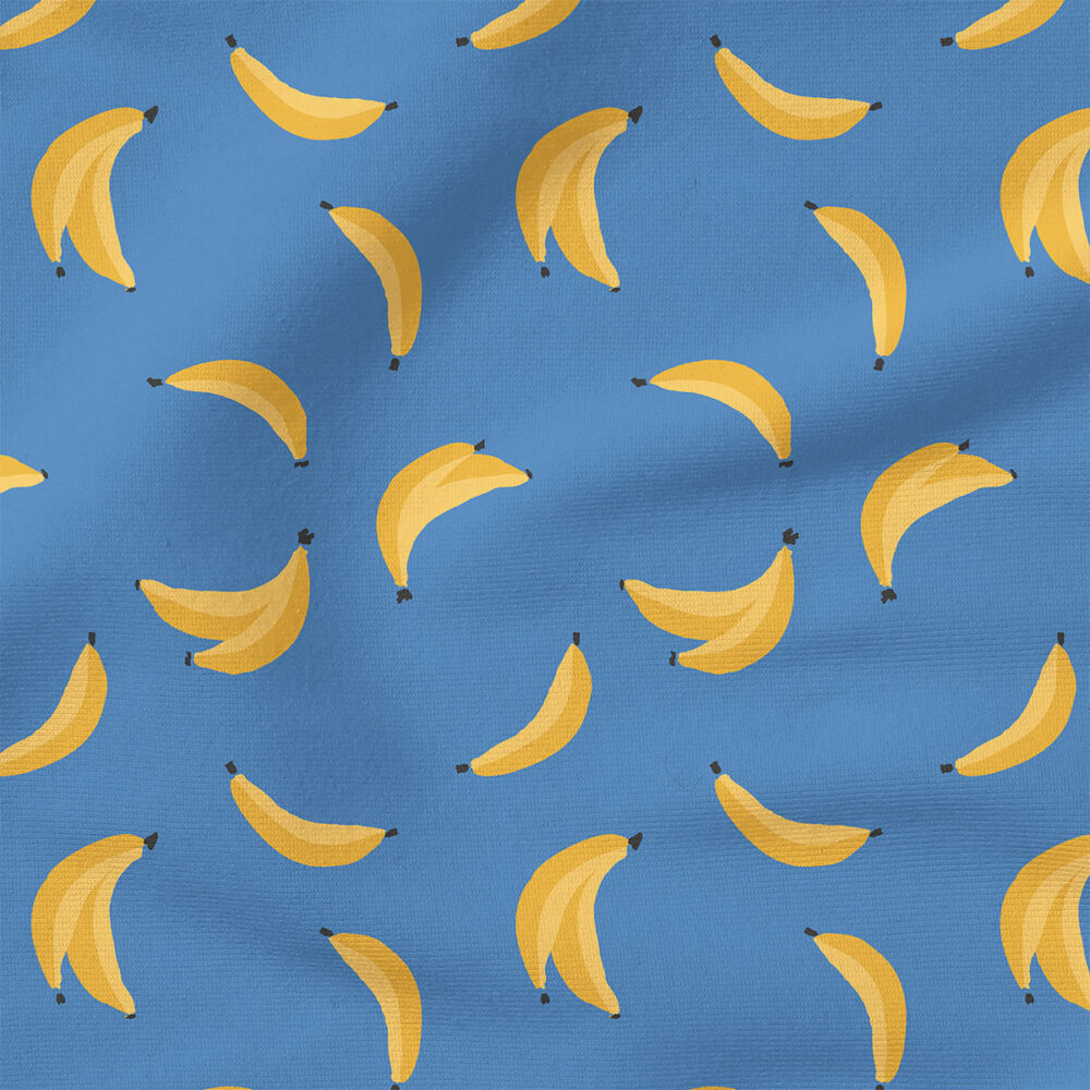 Banana Toss (Blue) | Fruit Fabric Design | Erin Kendal