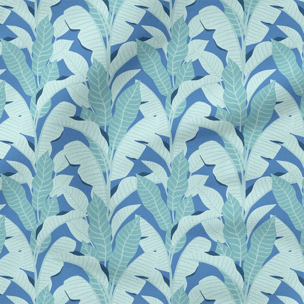 Playful Palms (Blue) | Botanical Fabric Design | Erin Kendal