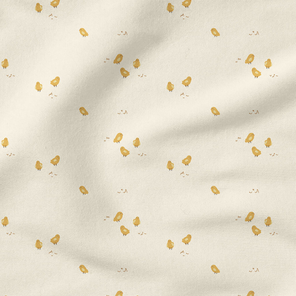 Baby Chicks (Cream) | Spring Fabric Design | Erin Kendal