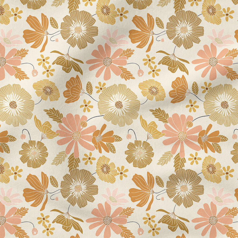 Bloom Floral (Prairie Earth Tones) | Spring Fabric Design | Erin Kendal