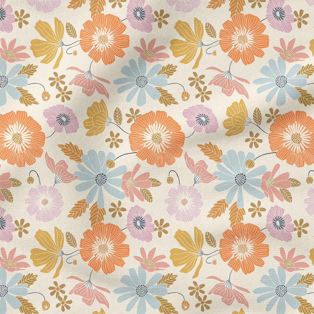 Bloom Floral (Spring Meadow) | Spring Fabric Design | Erin Kendal