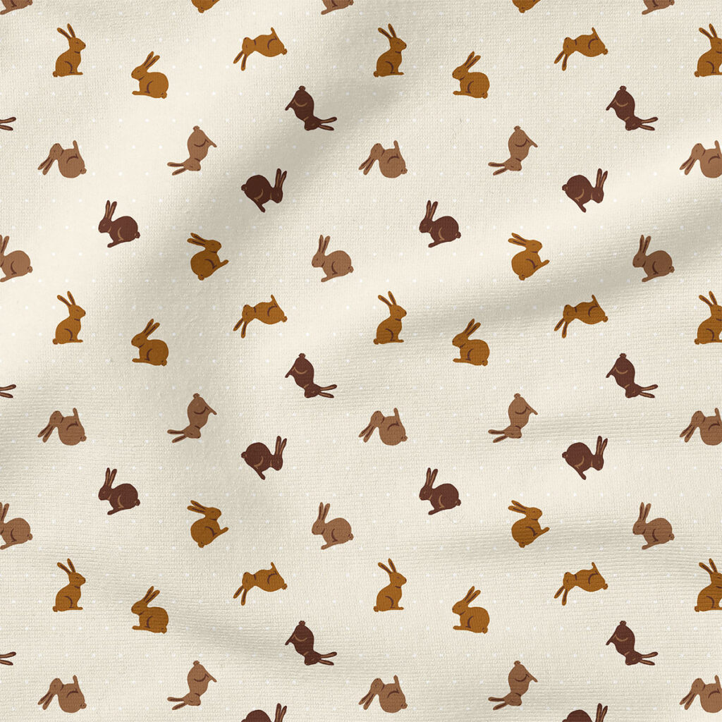 Tossed Chocolate Bunnies | Spring Fabric Design | Erin Kendal