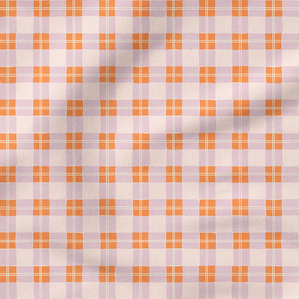 Tartan Plaid (Lilac/Papaya) | Spring Fabric Design | Erin Kendal