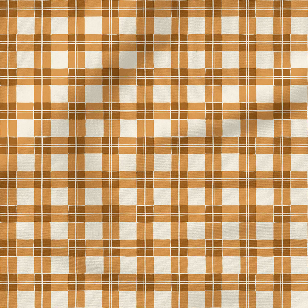 Tartan Plaid (Brown/Honey Gold) | Spring Fabric Design | Erin Kendal