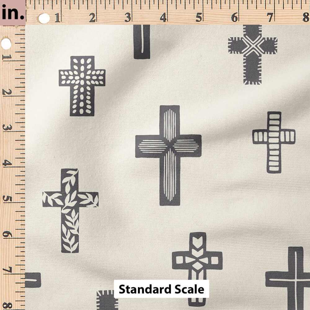 Ruler Scale for Easter Cross (Charcoal/Cream) by Erin Kendal