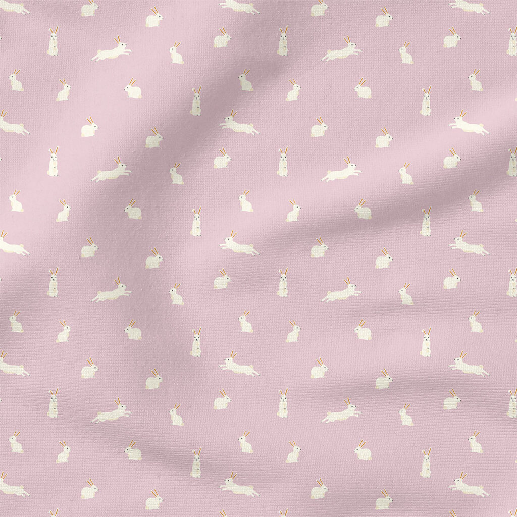 Bunny Rabbits (Lilac Purple) | Spring Fabric Design | Erin Kendal