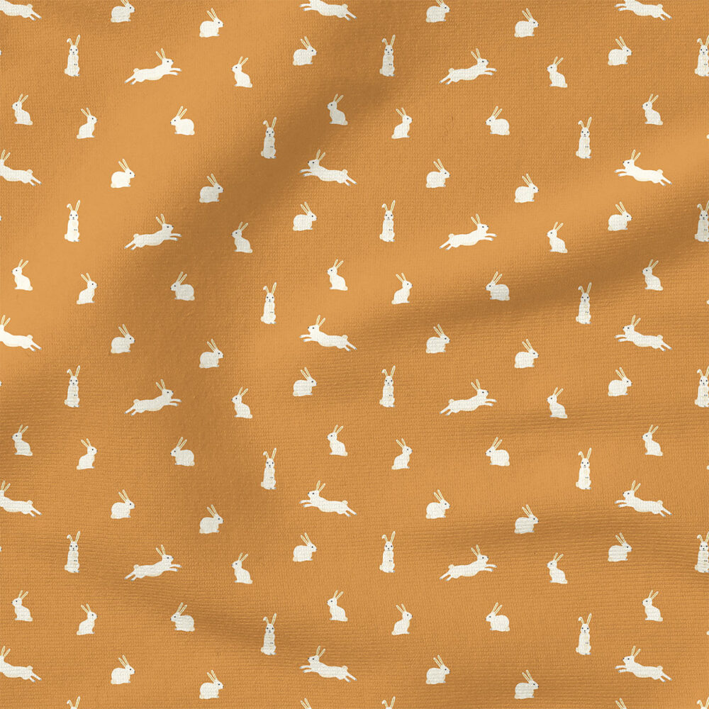 Bunny Rabbits (Honey Gold) | Spring Fabric Design | Erin Kendal