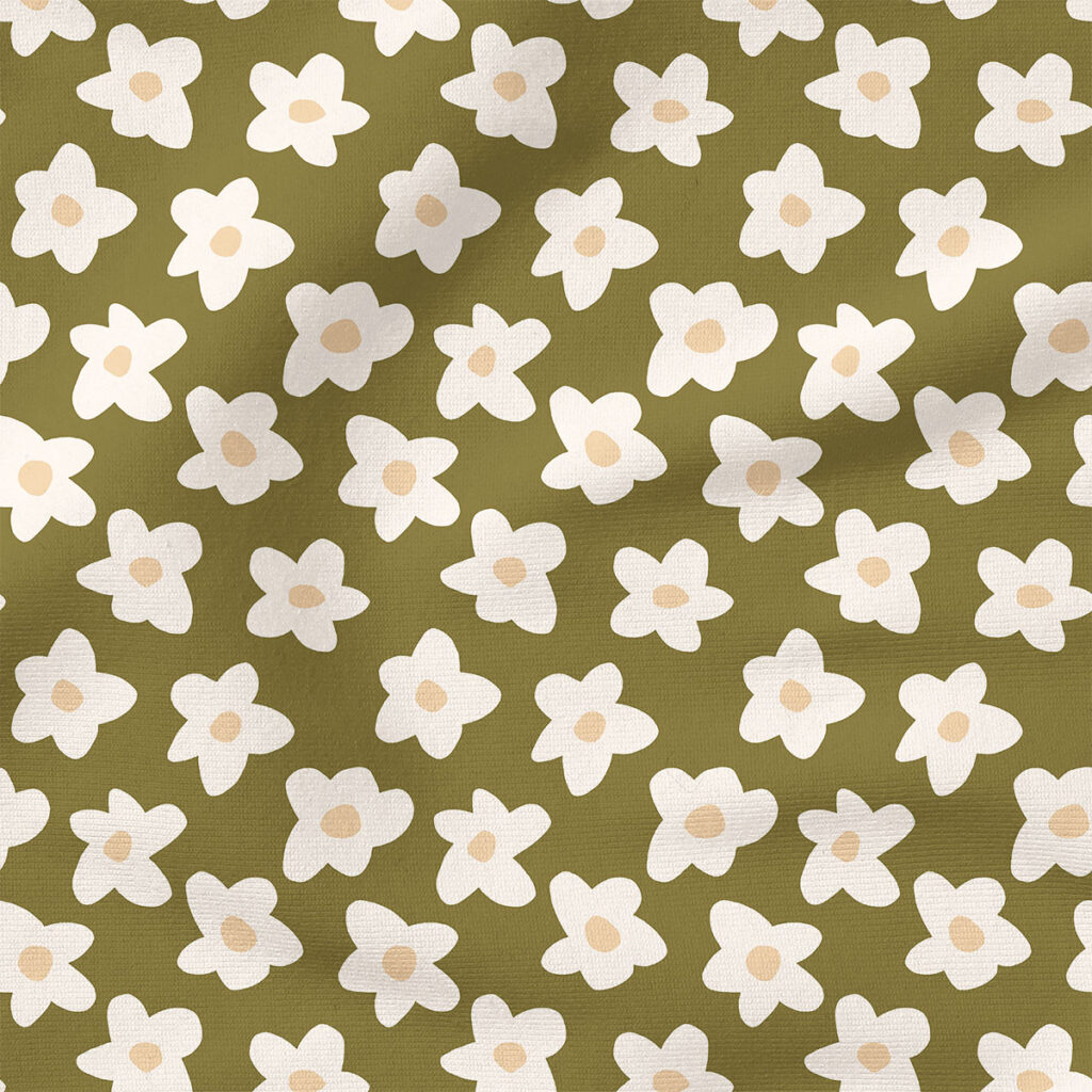 Retro Flowers (Moss Green) | Children