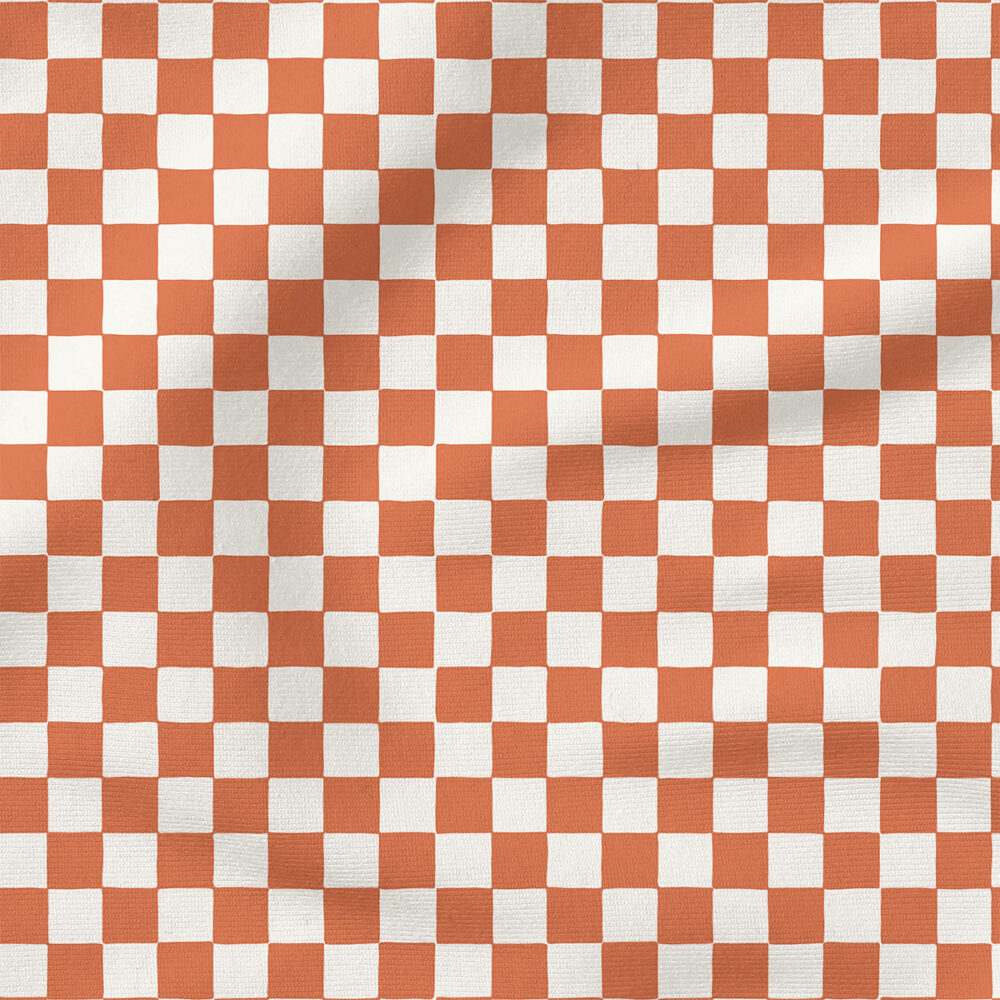 Checkerboard (Brandie Melon Brick Red) | Stripes and Shapes