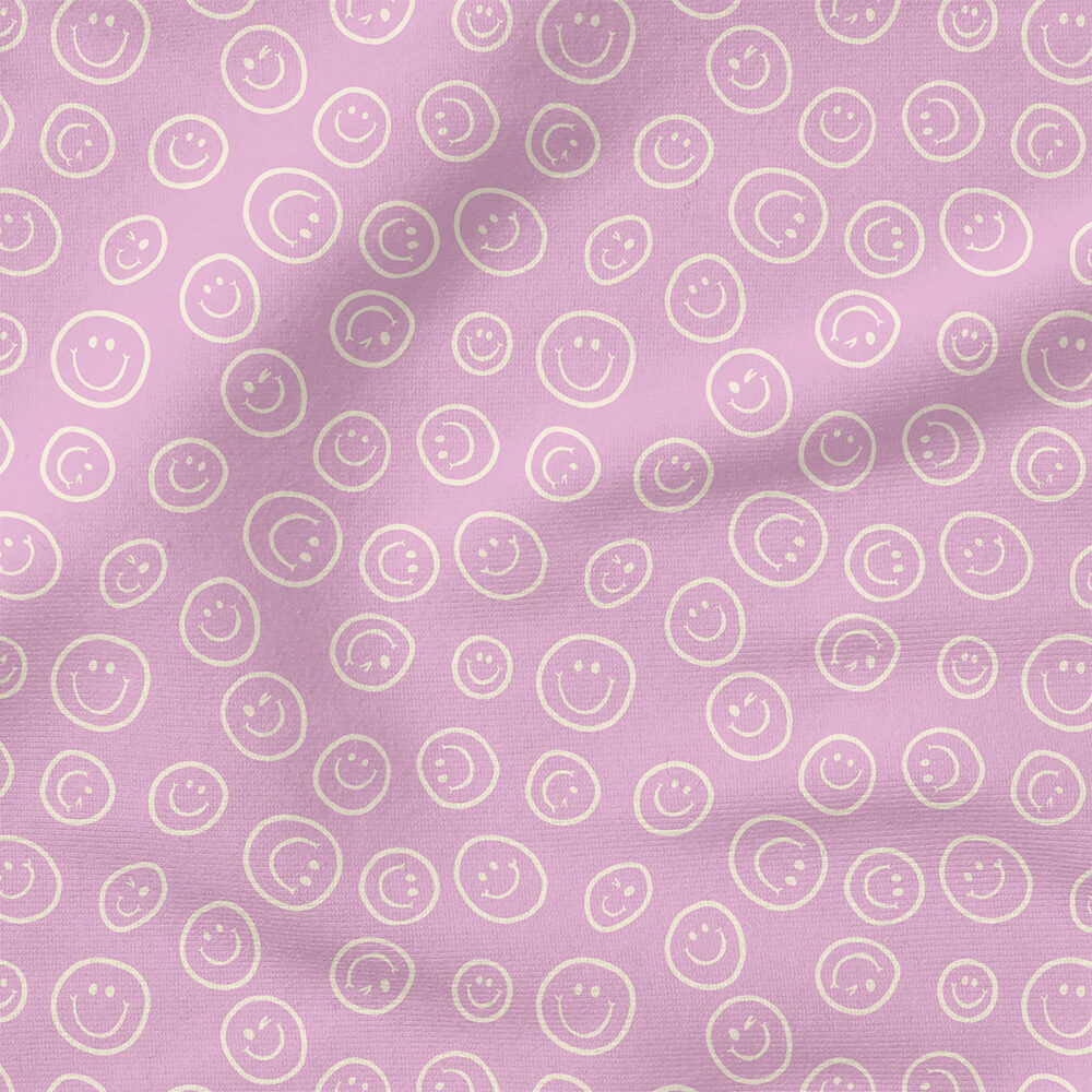 Smiley Faces (Bright Lilac Purple) | Stripes and Shapes