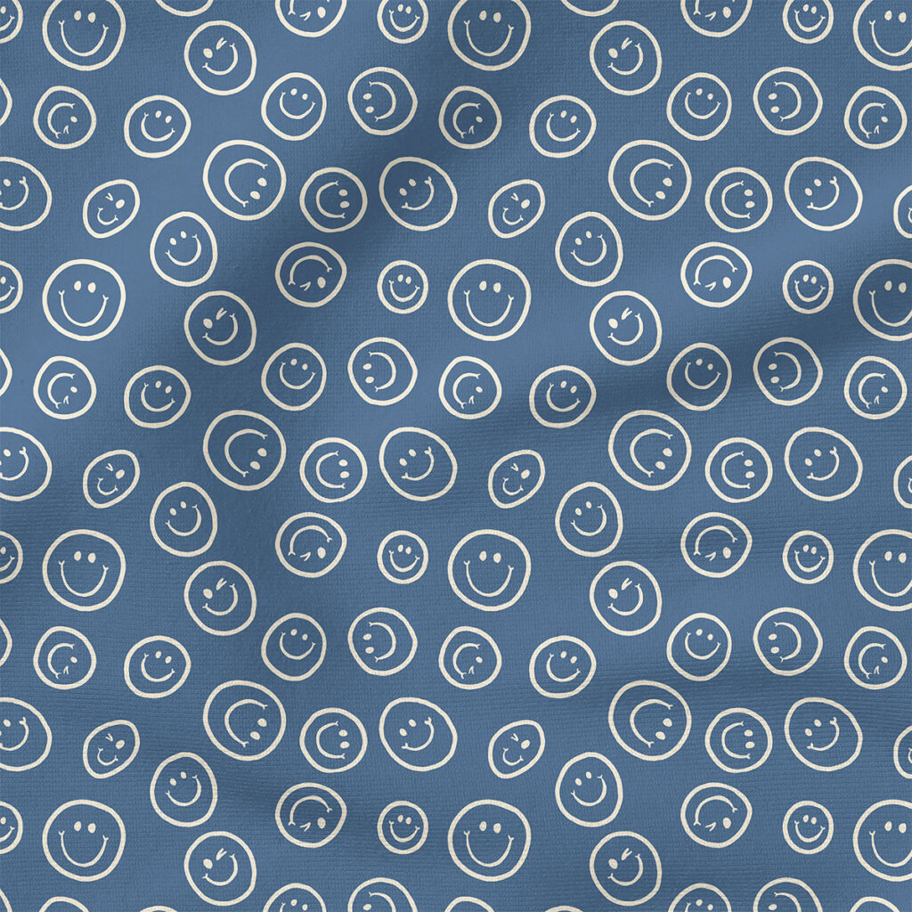 Smiley Faces (Dusty Blue) | Stripes and Shapes