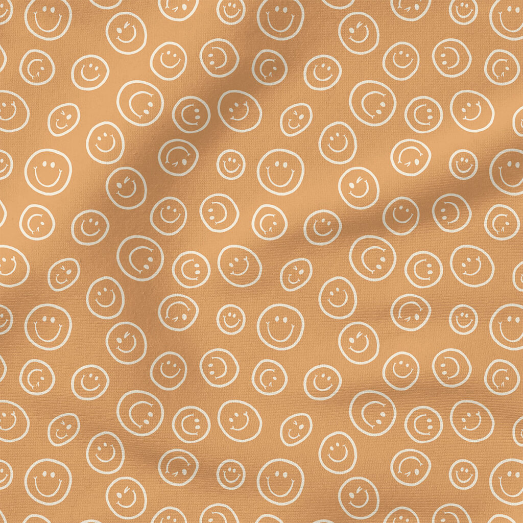 Smiley Faces (Tan Caramel) | Stripes and Shapes