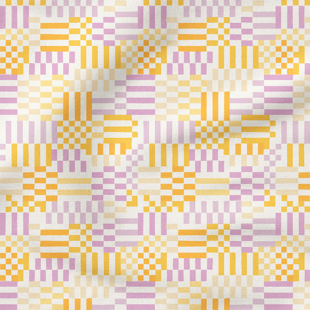 Checkery Checker (Lavender/Lilac/Yellow) | Stripes and Shapes