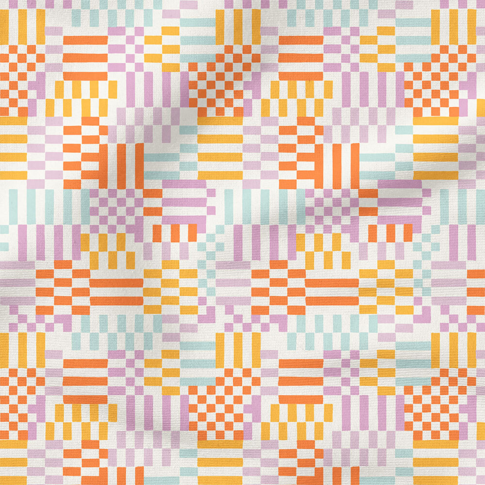 Checkery Checker (Tangerine/Spearmint/Lilac/Yellow) | Stripes and Shapes