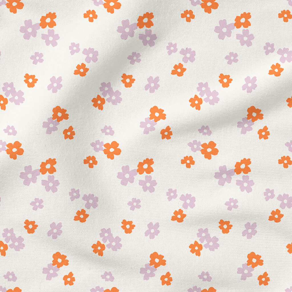 Fleur fetti Floral (Tangerine and Pastel Lilac) | Botanical