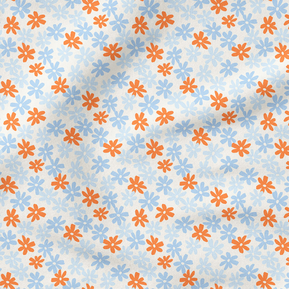 Fleur Flowers Floral (Tangerine and Blue) | Botanical