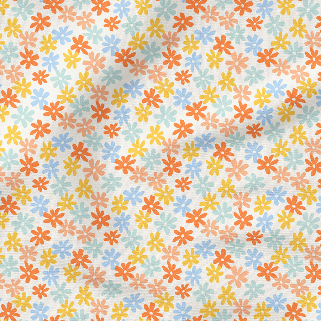 Fleur Flowers Floral (Tangerine/Canary Yellow/Blue/Spearmint/Pink) | Botanical