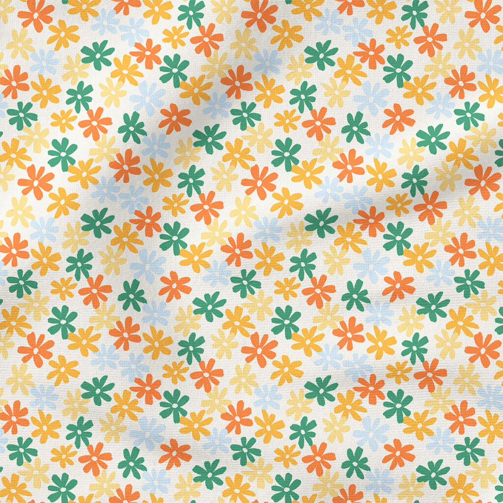 Fleur Flowers Floral (Tangerine/Red/Yellow/Blue) | Botanical