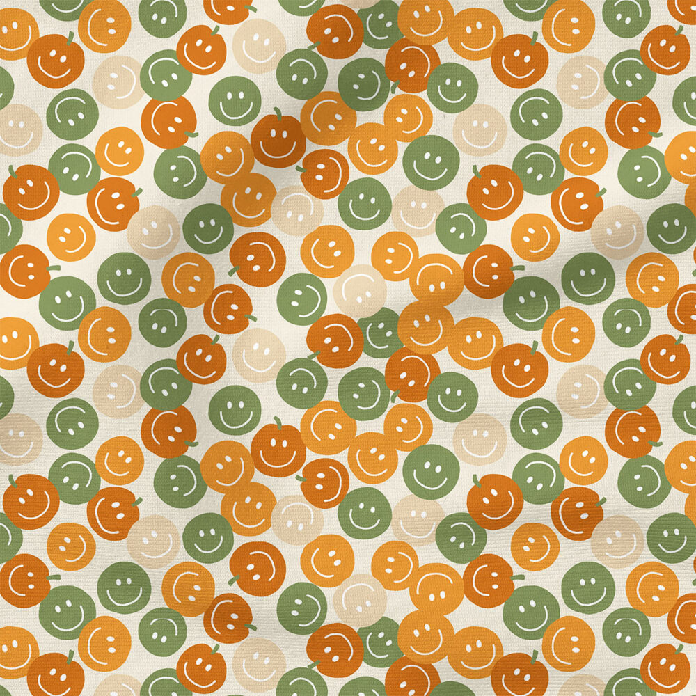 Smiley Pumpkins (Green on Cream) | Seasonal