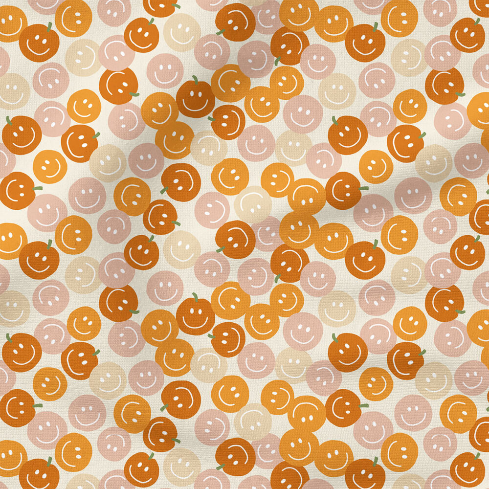 Smiley Pumpkins (Pink on Cream) | Seasonal