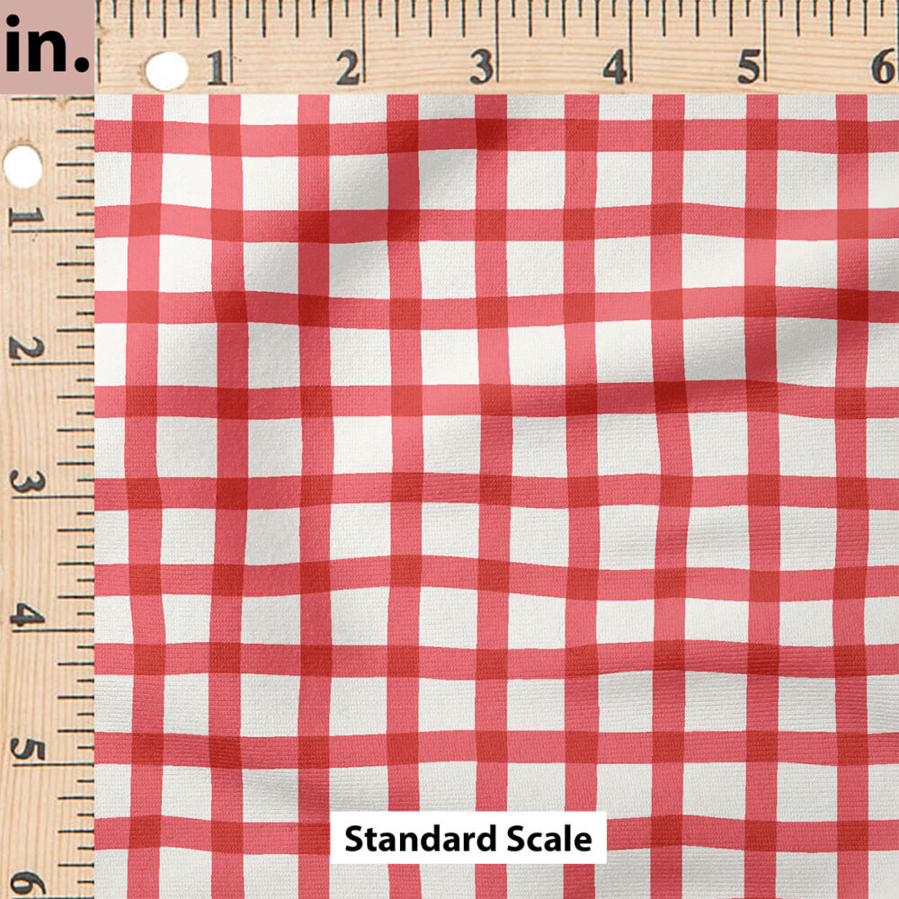 Ruler Scale for Wobbly Gingham (Cayenne Red) by Erin Kendal