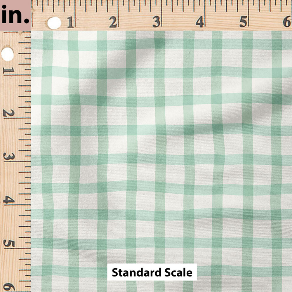 Ruler Scale for Wobbly Gingham (Milky Jade) by Erin Kendal