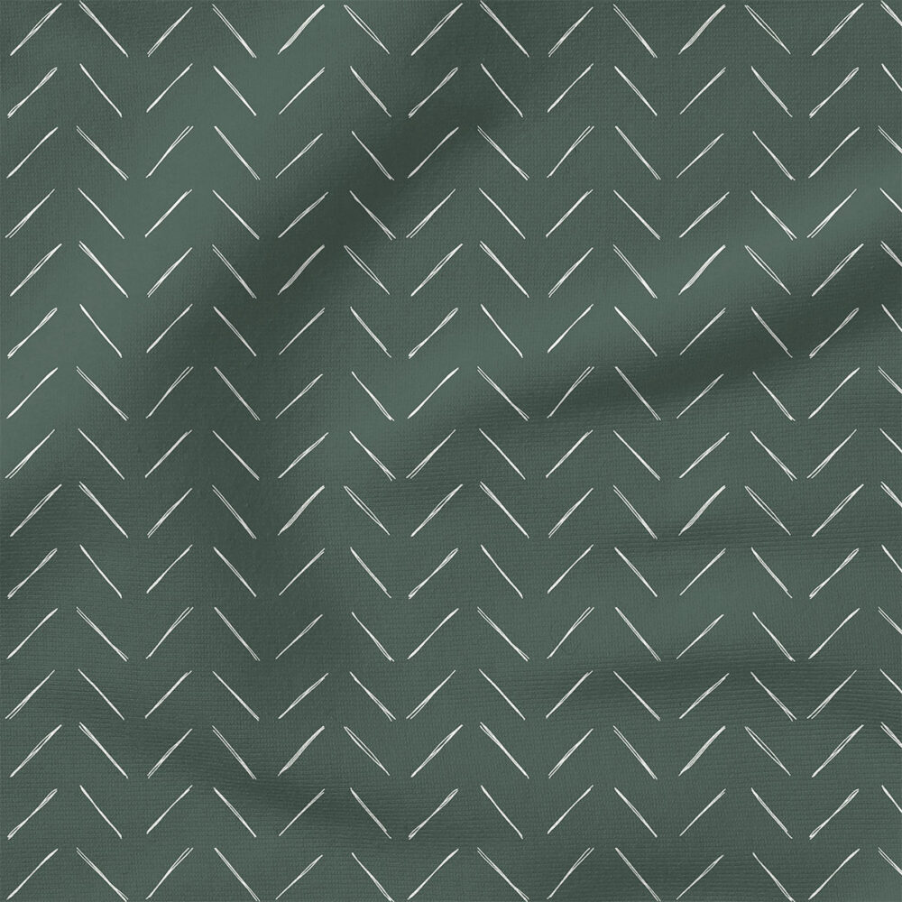 Chevron (Dark Duck Green) | Stripes and Shapes Fabric Design | Erin Kendal