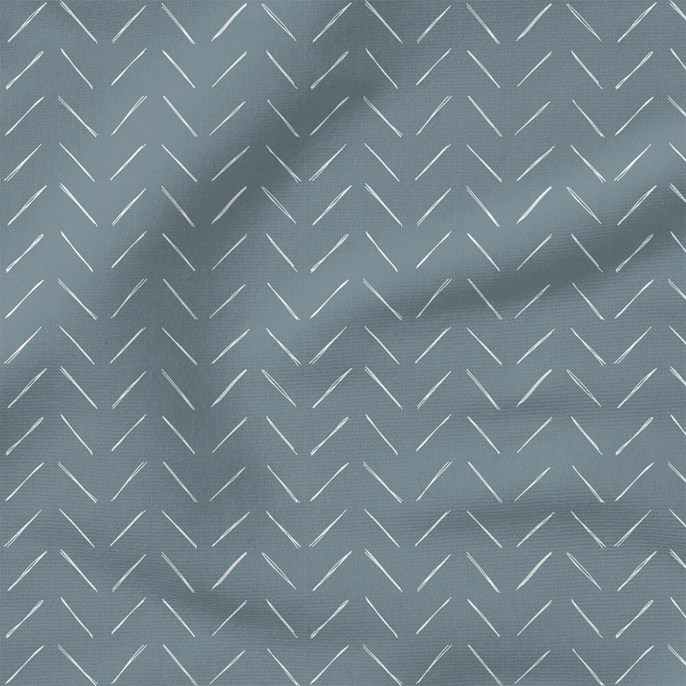 Chevron (Lead Blue) | Stripes and Shapes Fabric Design | Erin Kendal