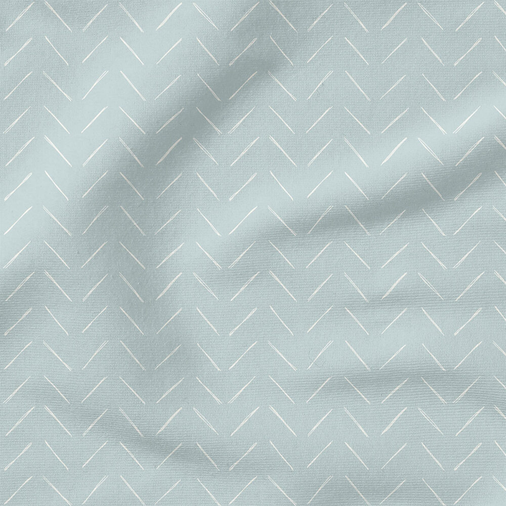 Chevron (Light Misty Blue) | Stripes and Shapes Fabric Design | Erin Kendal