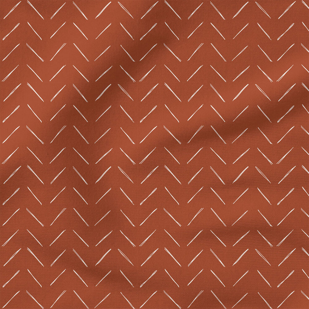 Chevron (Rust Red) | Stripes and Shapes Fabric Design | Erin Kendal